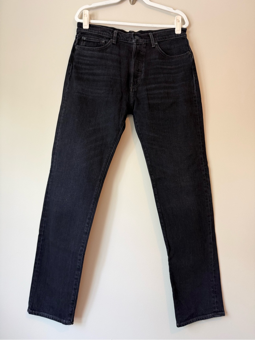 RE/DONE Pitch Black Slim Straight Jeans Size 32 NWT